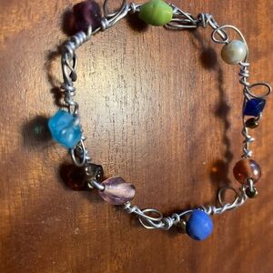 Handmade Colorful Beaded Wire Bracelet
